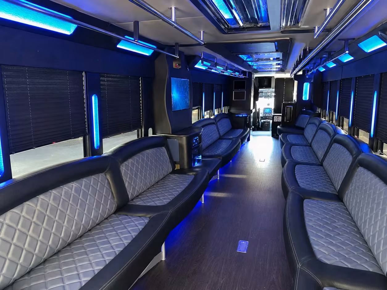 20 passenger party bus interior