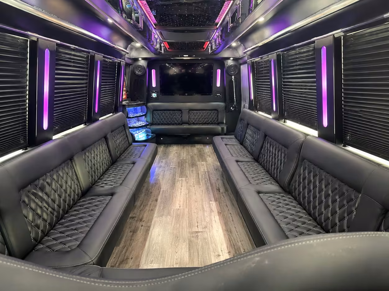 25 passenger party bus interior
